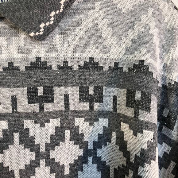 Donnkenny Classics Gray Abstract Pattern Polo Shirt‎ - Picture 3 of 4